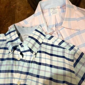 Brooks Brothers Men's Plaid Button-Down Shirts in Blue and Pink